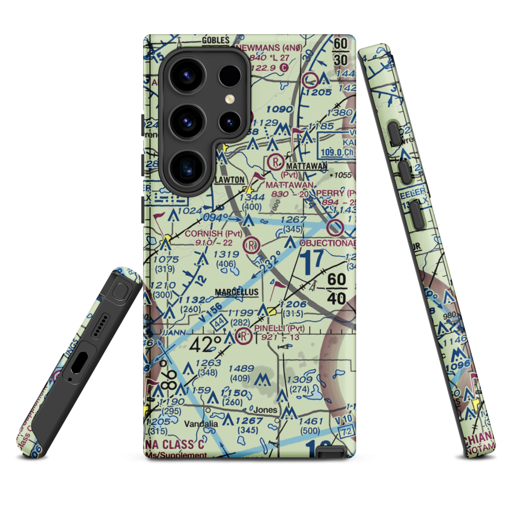 Cornish Field (MI31) VFR Sectional Samsung Phone Case Samsung Galaxy S24 Ultra model shown