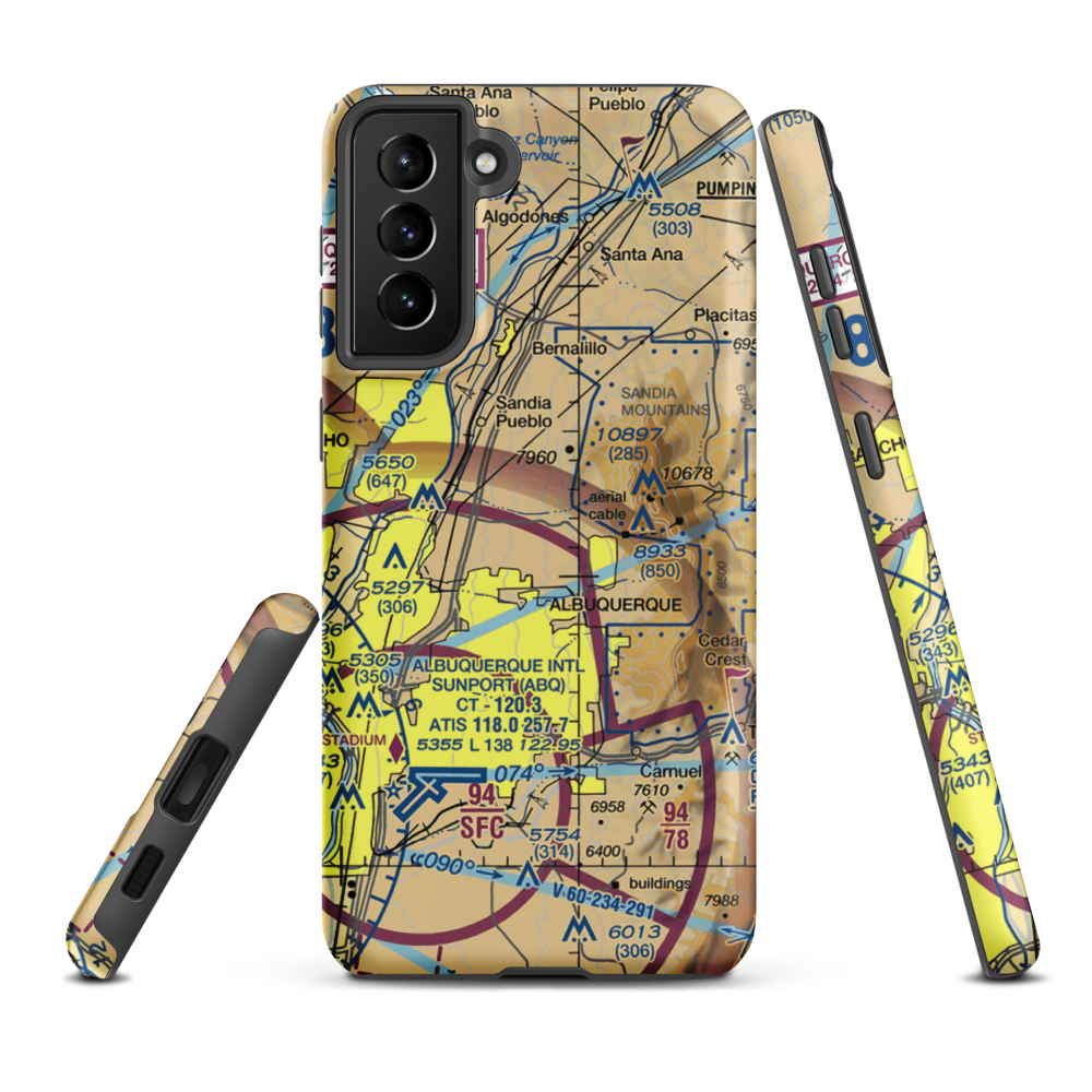 Coronado Airport (4AC) VFR Sectional Samsung Phone Case Samsung Galaxy S21 Plus model shown