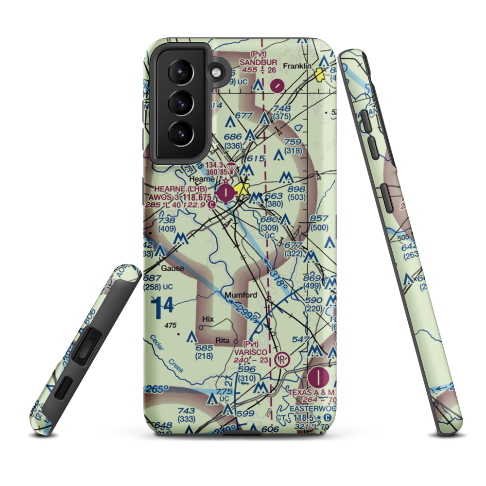 Corpora Airport (1TE5) VFR Sectional Samsung Phone Case Samsung Galaxy S21 Plus model shown