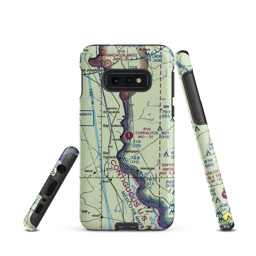 Corralitos Airport (XS94) VFR Sectional Samsung Phone Case Samsung Galaxy S10e model shown