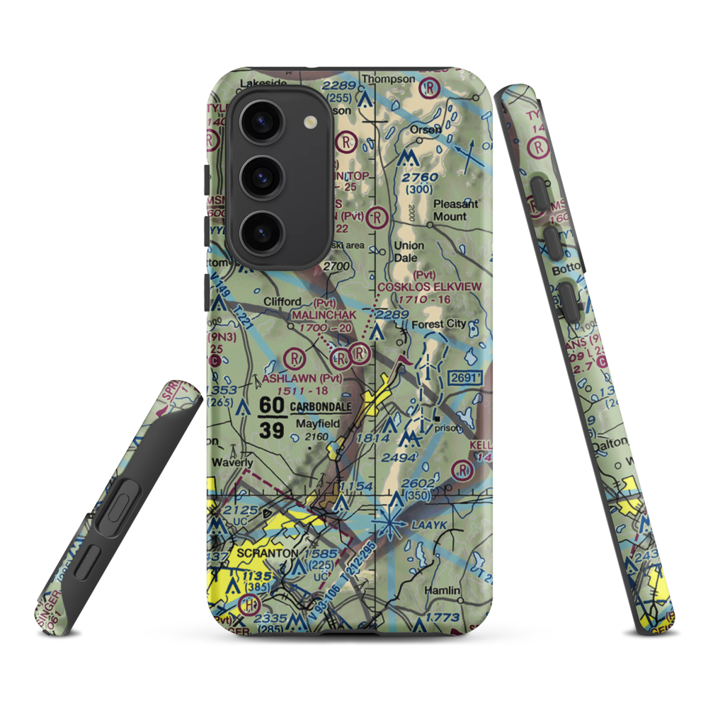 Cosklos Elkview Airport (PA53) VFR Sectional Samsung Phone Case Samsung Galaxy S23 Plus model shown