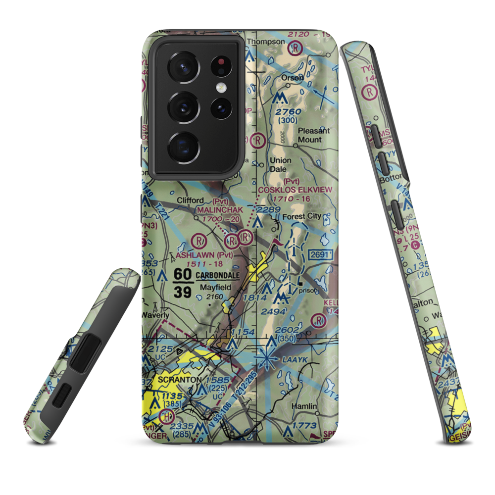 Cosklos Elkview Airport (PA53) VFR Sectional Samsung Phone Case Samsung Galaxy S21 Plus model shown