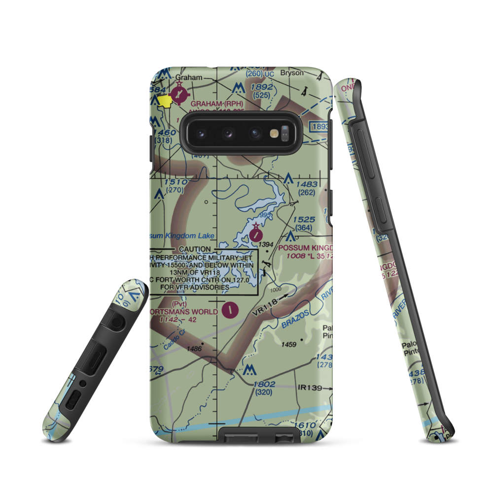 Costello Island, Inc Airport (4TA3) VFR Sectional Samsung Phone Case Samsung Galaxy S10 model shown