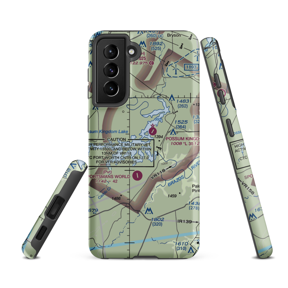 Costello Island, Inc Airport (4TA3) VFR Sectional Samsung Phone Case Samsung Galaxy S21 FE model shown