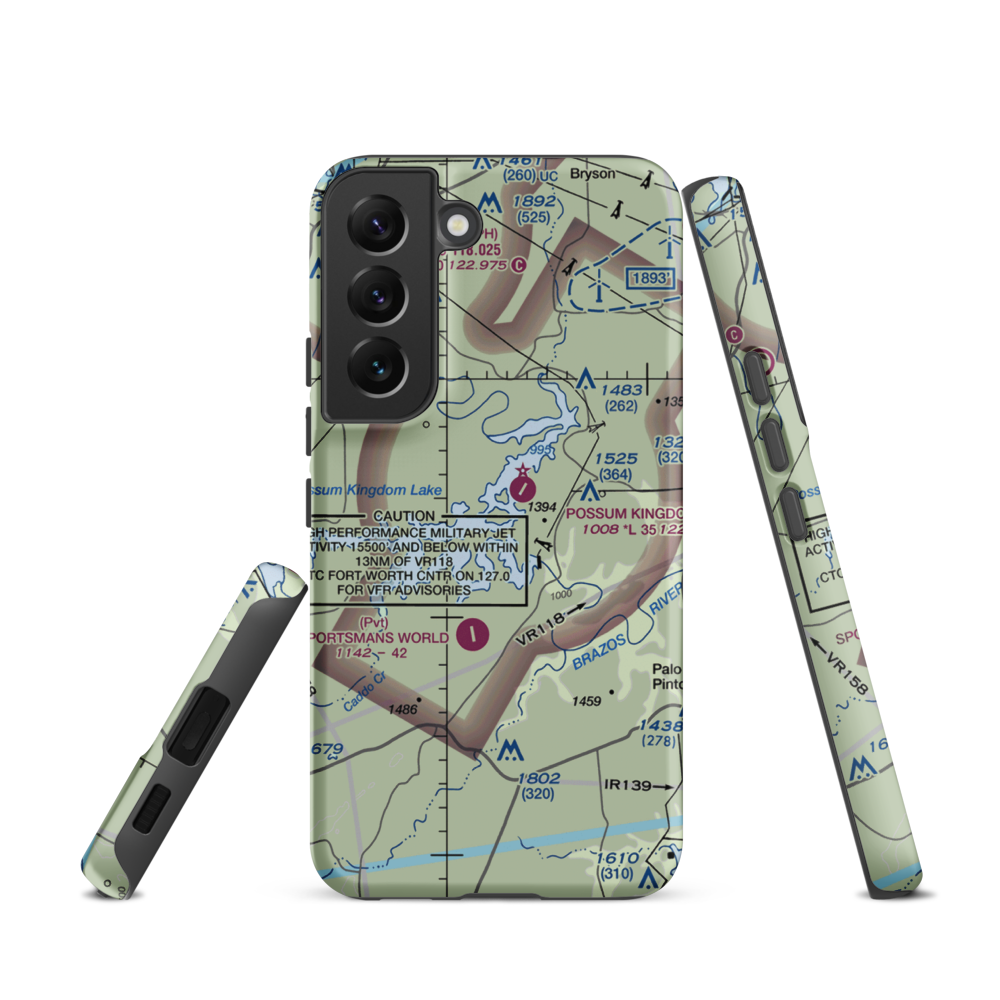 Costello Island, Inc Airport (4TA3) VFR Sectional Samsung Phone Case Samsung Galaxy S22 model shown
