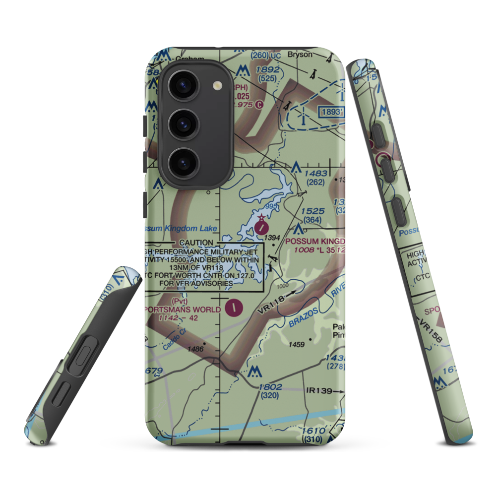 Costello Island, Inc Airport (4TA3) VFR Sectional Samsung Phone Case Samsung Galaxy S23 Plus model shown