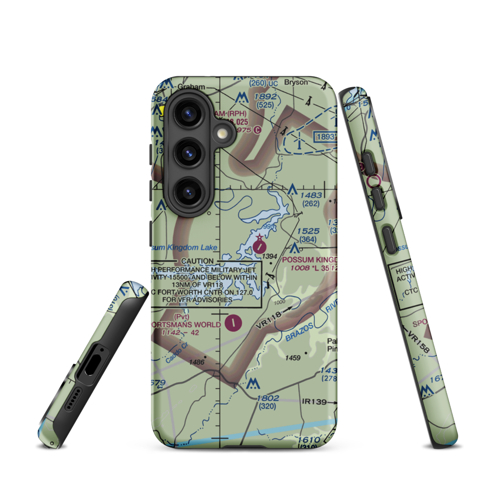 Costello Island, Inc Airport (4TA3) VFR Sectional Samsung Phone Case Samsung Galaxy S24 model shown