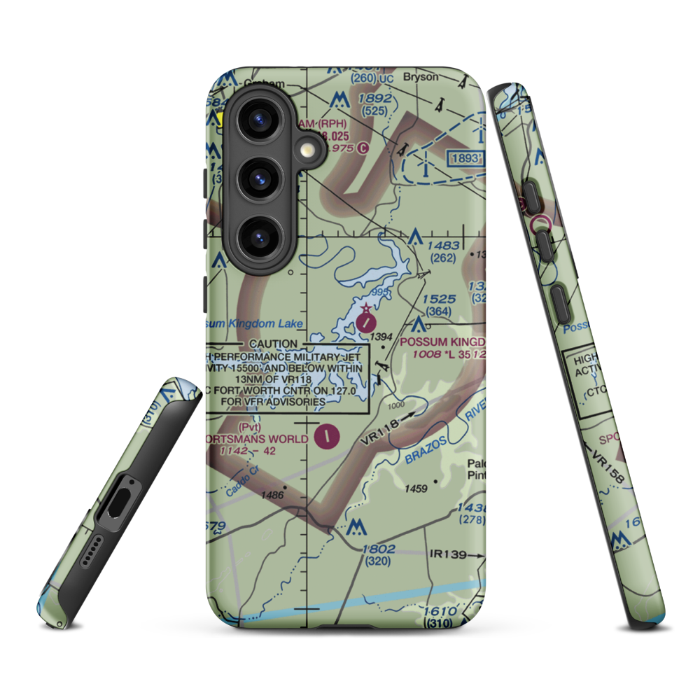 Costello Island, Inc Airport (4TA3) VFR Sectional Samsung Phone Case Samsung Galaxy S24 Plus model shown
