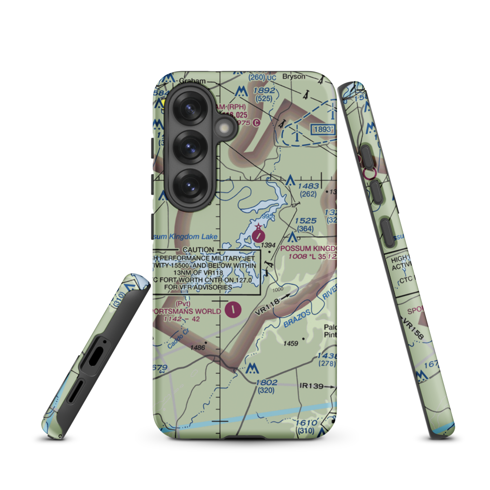 Costello Island, Inc Airport (4TA3) VFR Sectional Samsung Phone Case Samsung Galaxy S25 model shown