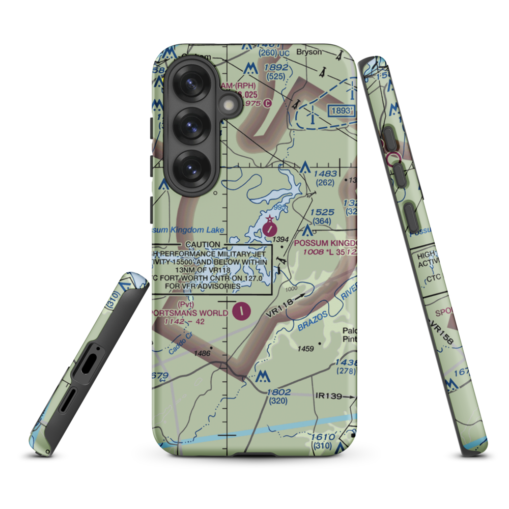 Costello Island, Inc Airport (4TA3) VFR Sectional Samsung Phone Case Samsung Galaxy S25 Plus model shown