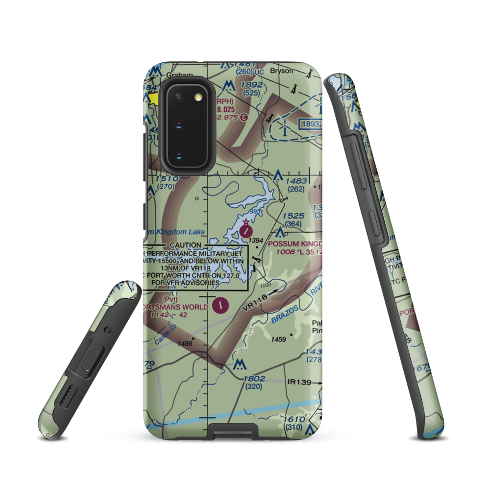 Costello Island, Inc Airport (4TA3) VFR Sectional Samsung Phone Case Samsung Galaxy S20 model shown