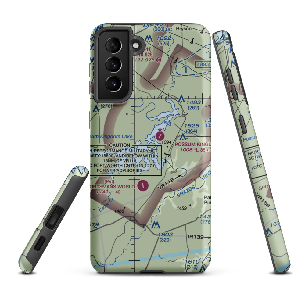 Costello Island, Inc Airport (4TA3) VFR Sectional Samsung Phone Case Samsung Galaxy S21 FE model shown