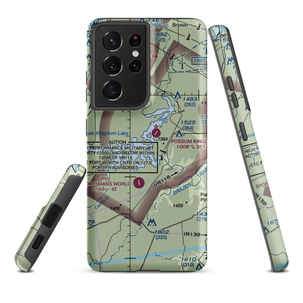 Costello Island, Inc Airport (4TA3) VFR Sectional Samsung Phone Case Samsung Galaxy S21 Plus model shown