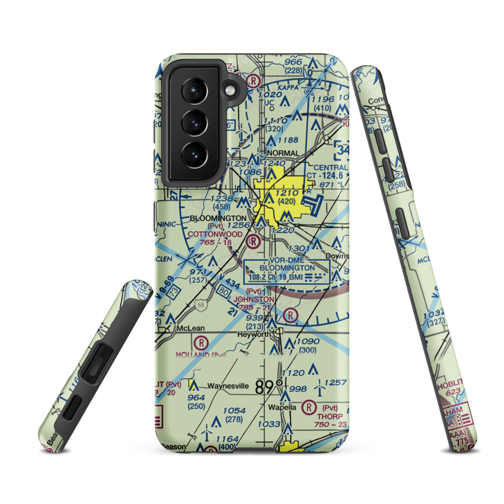 Cottonwood Airport (IL57) VFR Sectional Samsung Phone Case Samsung Galaxy S21 FE model shown