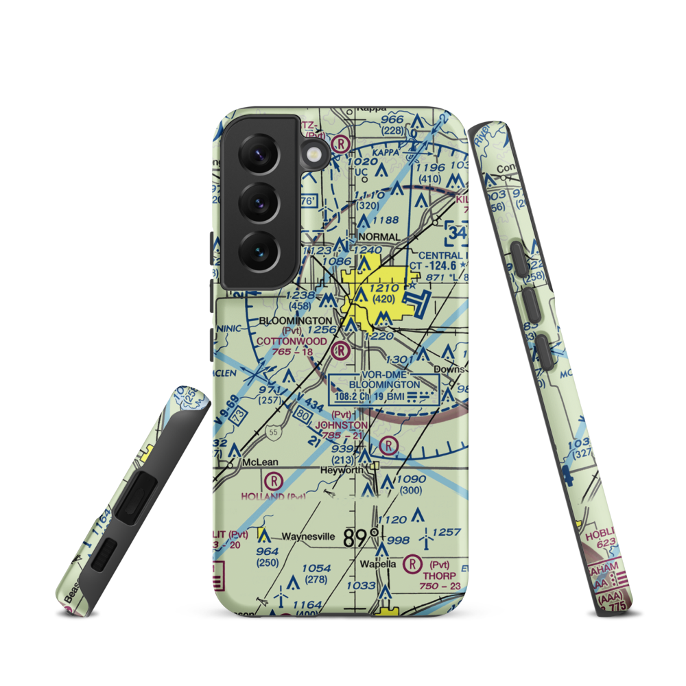 Cottonwood Airport (IL57) VFR Sectional Samsung Phone Case Samsung Galaxy S22 model shown