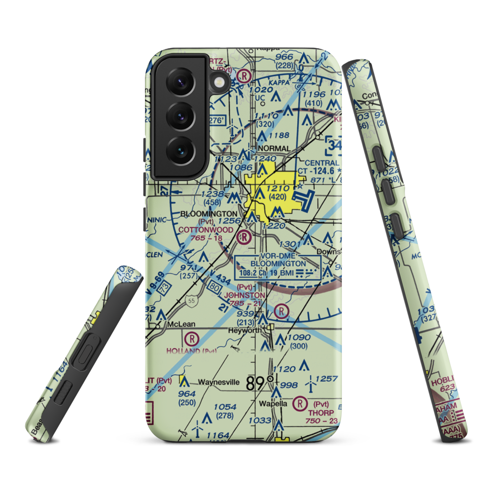 Cottonwood Airport (IL57) VFR Sectional Samsung Phone Case Samsung Galaxy S22 Plus model shown