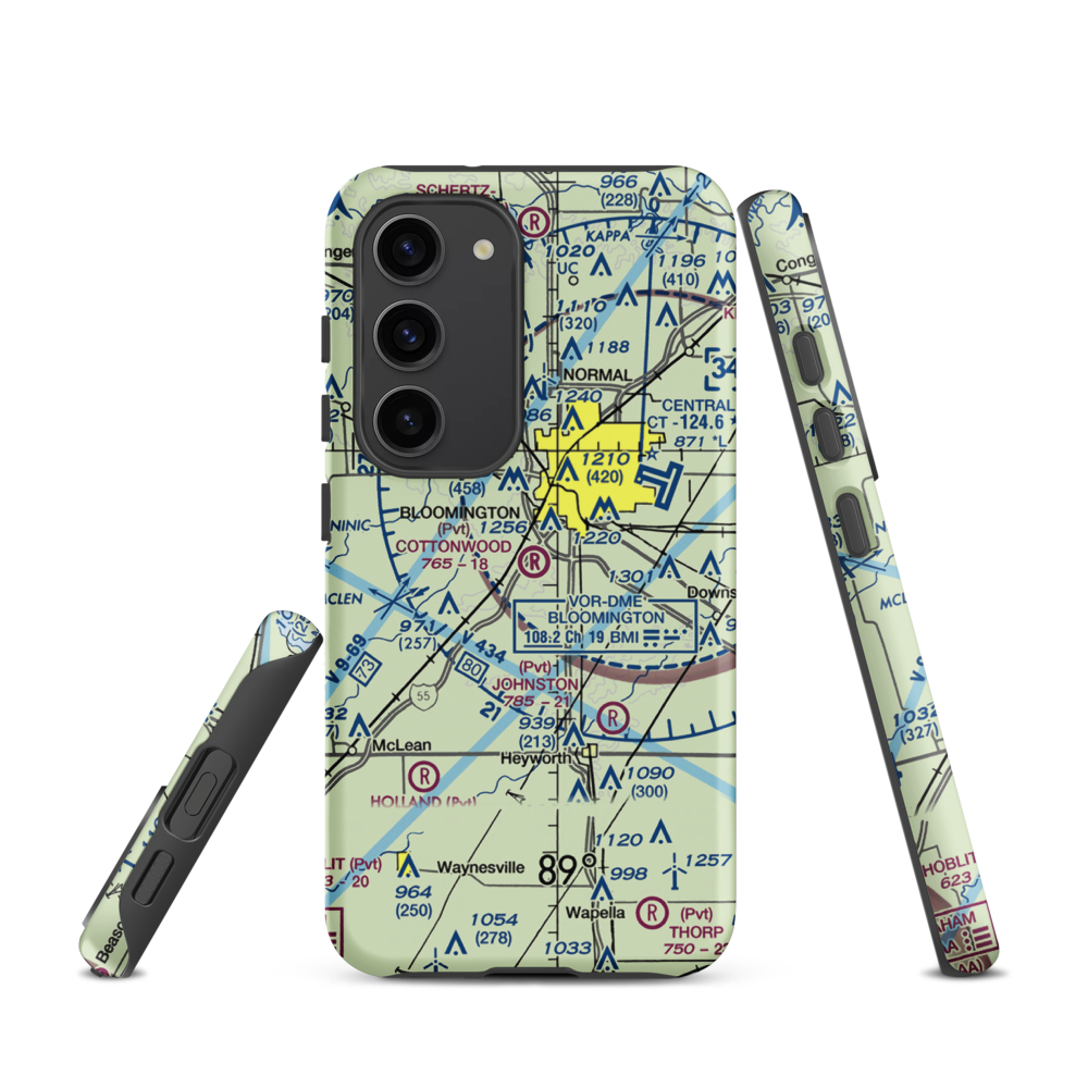 Cottonwood Airport (IL57) VFR Sectional Samsung Phone Case Samsung Galaxy S23 model shown