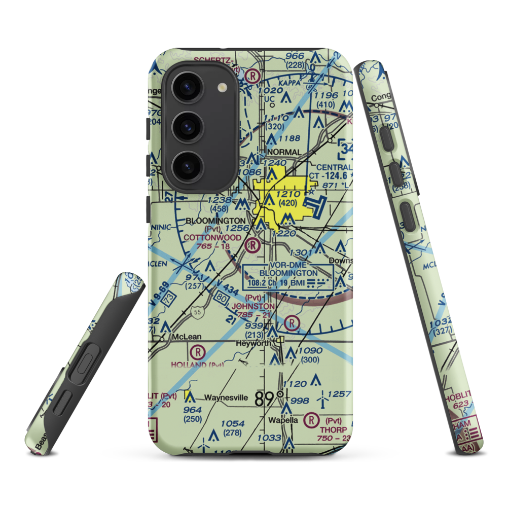 Cottonwood Airport (IL57) VFR Sectional Samsung Phone Case Samsung Galaxy S23 Plus model shown