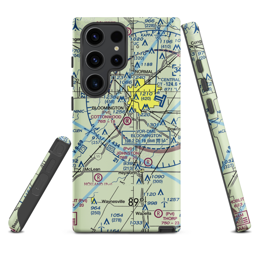 Cottonwood Airport (IL57) VFR Sectional Samsung Phone Case Samsung Galaxy S23 Ultra model shown