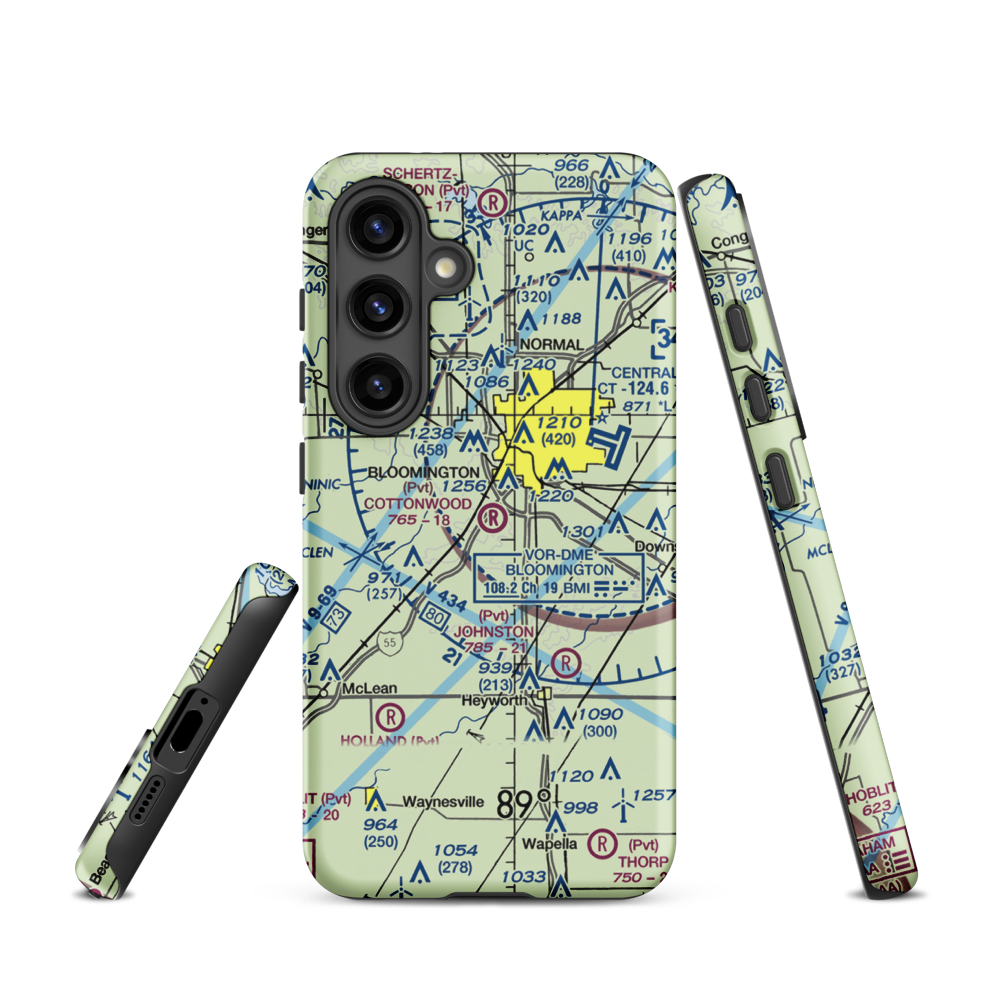 Cottonwood Airport (IL57) VFR Sectional Samsung Phone Case Samsung Galaxy S24 model shown