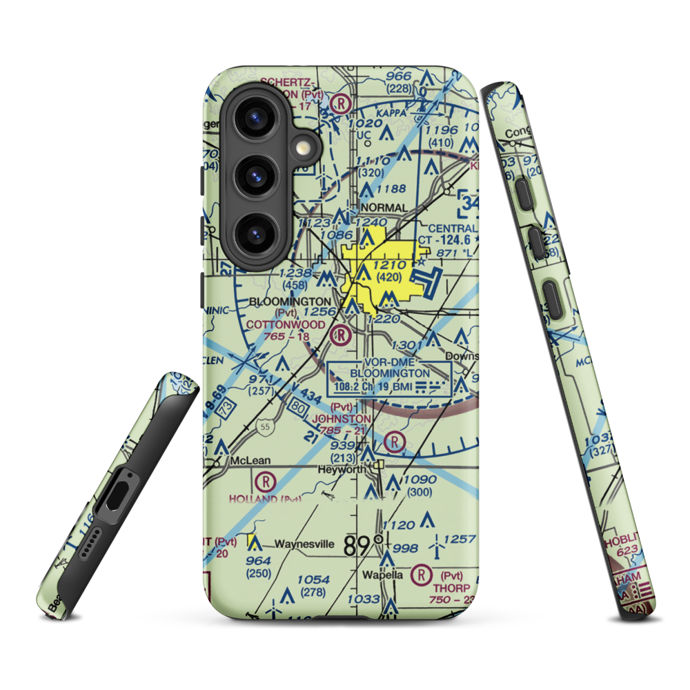 Cottonwood Airport (IL57) VFR Sectional Samsung Phone Case Samsung Galaxy S24 Plus model shown