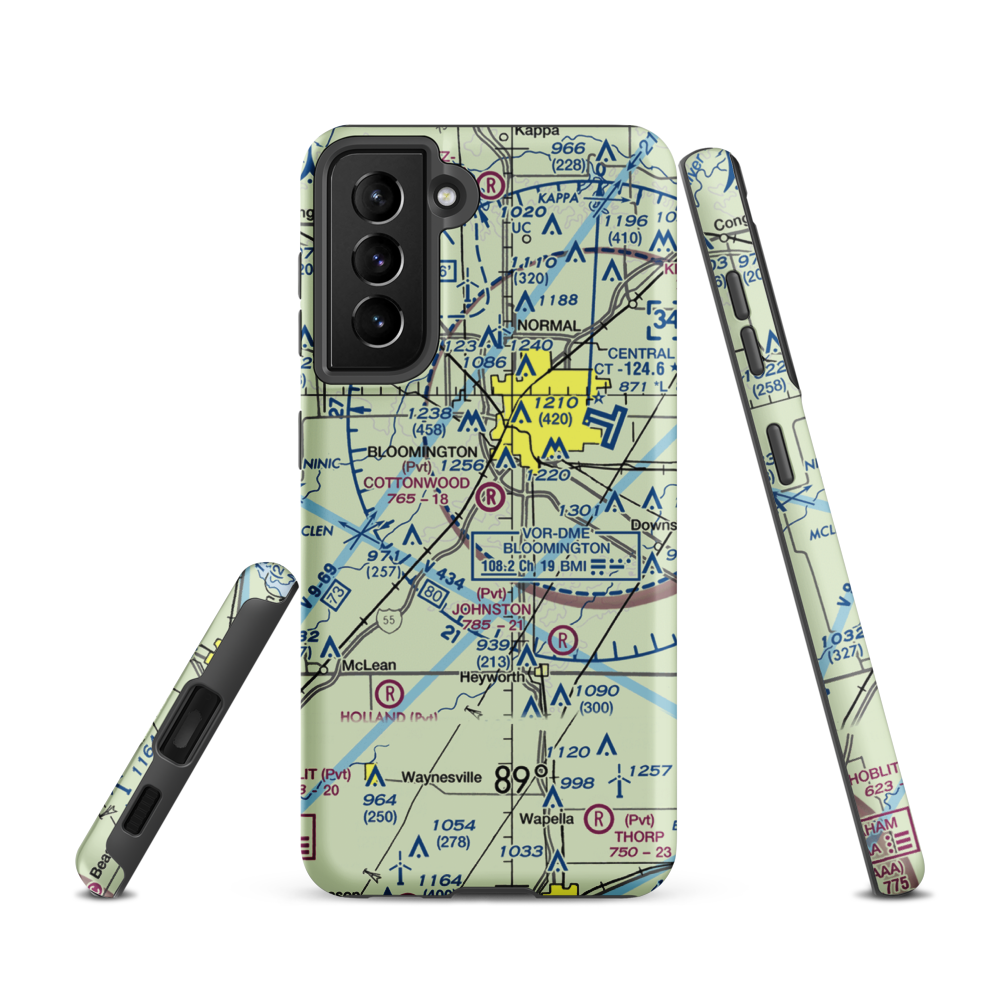 Cottonwood Airport (IL57) VFR Sectional Samsung Phone Case Samsung Galaxy S21 model shown