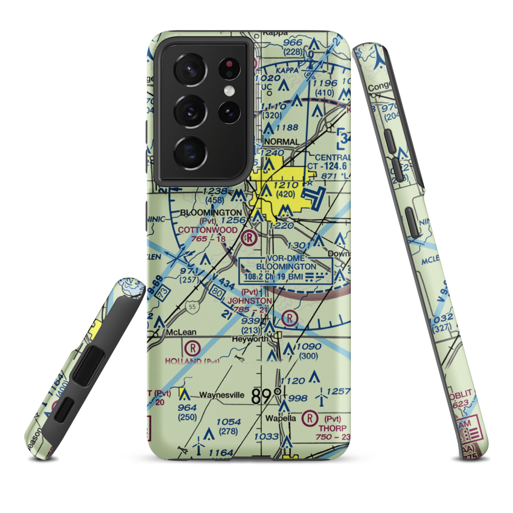 Cottonwood Airport (IL57) VFR Sectional Samsung Phone Case Samsung Galaxy S21 Plus model shown