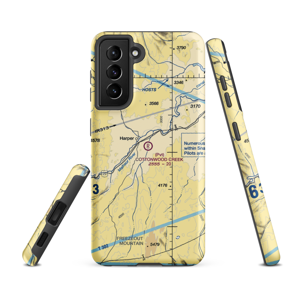 Cottonwood Creek Ranch Airport (OG50) VFR Sectional Samsung Phone Case Samsung Galaxy S21 FE model shown