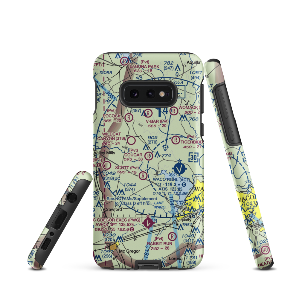 Cougar Landing Airport (XA85) VFR Sectional Samsung Phone Case Samsung Galaxy S10 Plus model shown
