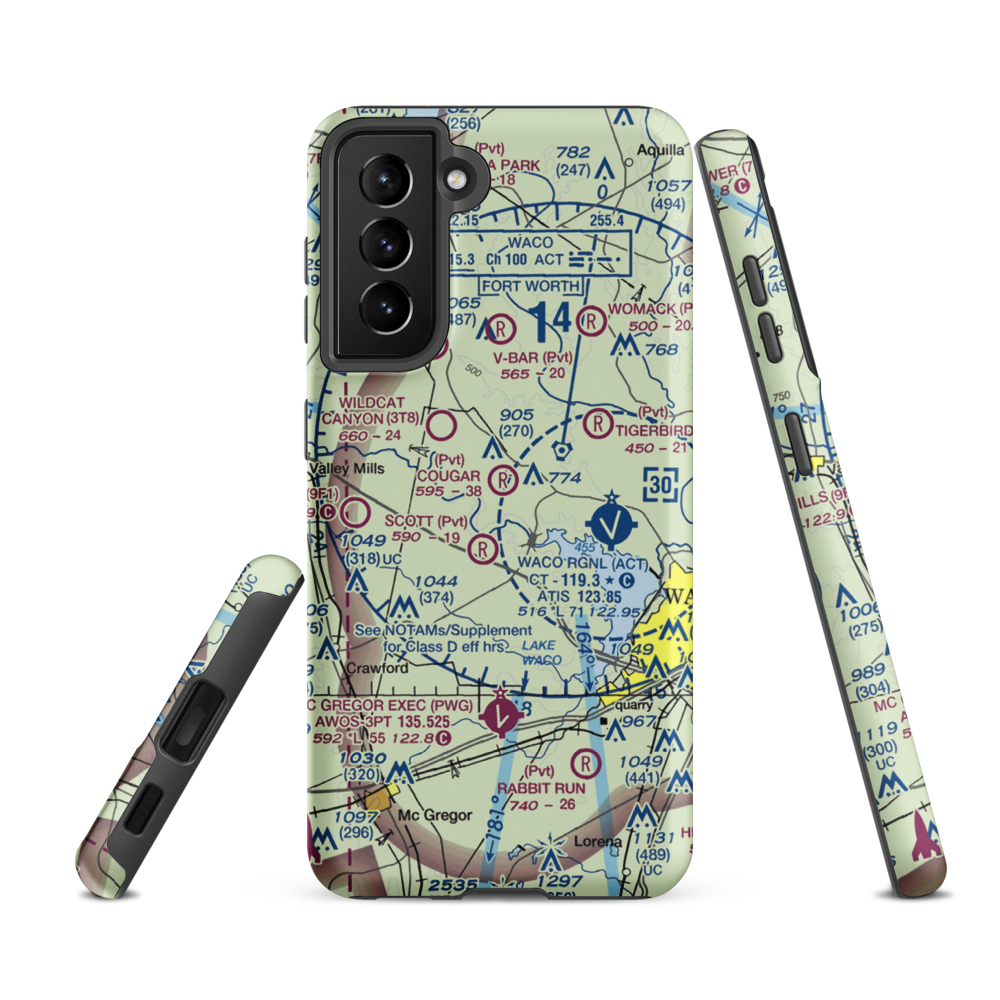 Cougar Landing Airport (XA85) VFR Sectional Samsung Phone Case Samsung Galaxy S21 Ultra model shown