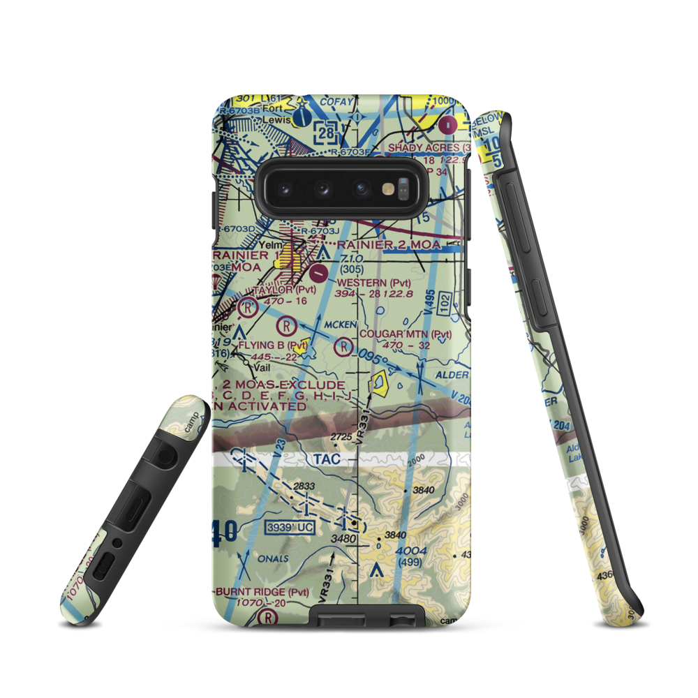 Cougar Mountain Airfield (49WA) VFR Sectional Samsung Phone Case Samsung Galaxy S10 model shown