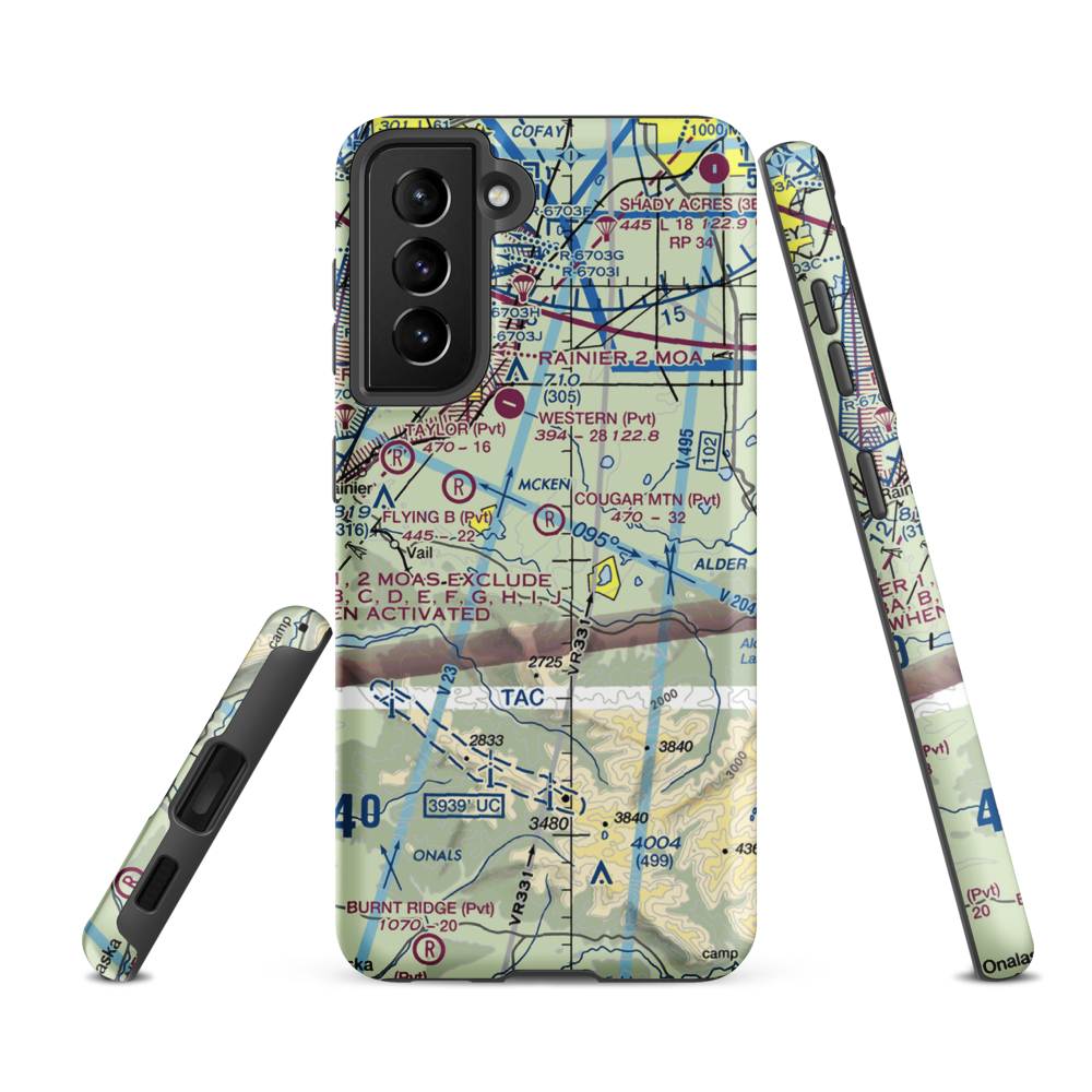 Cougar Mountain Airfield (49WA) VFR Sectional Samsung Phone Case Samsung Galaxy S21 FE model shown