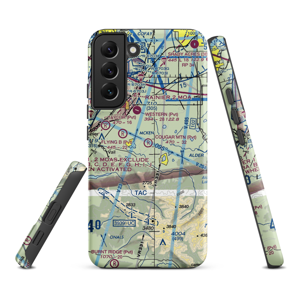 Cougar Mountain Airfield (49WA) VFR Sectional Samsung Phone Case Samsung Galaxy S22 Plus model shown