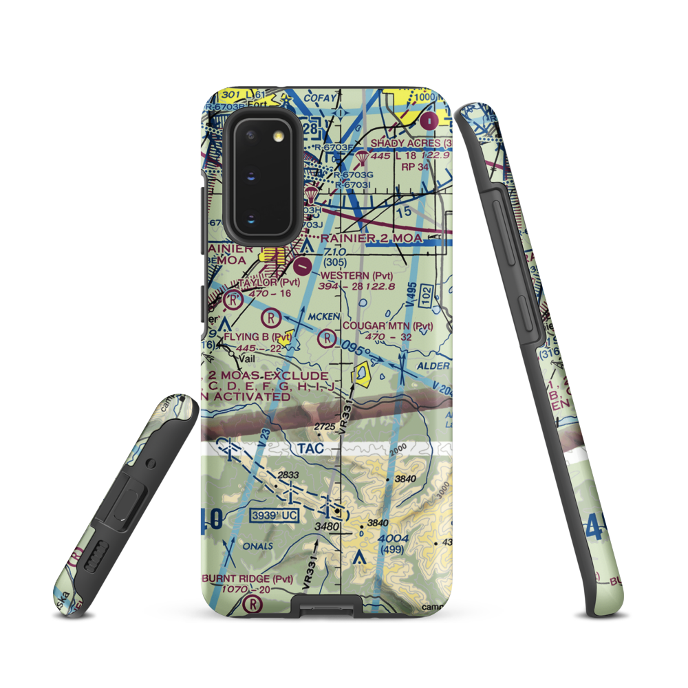 Cougar Mountain Airfield (49WA) VFR Sectional Samsung Phone Case Samsung Galaxy S20 model shown