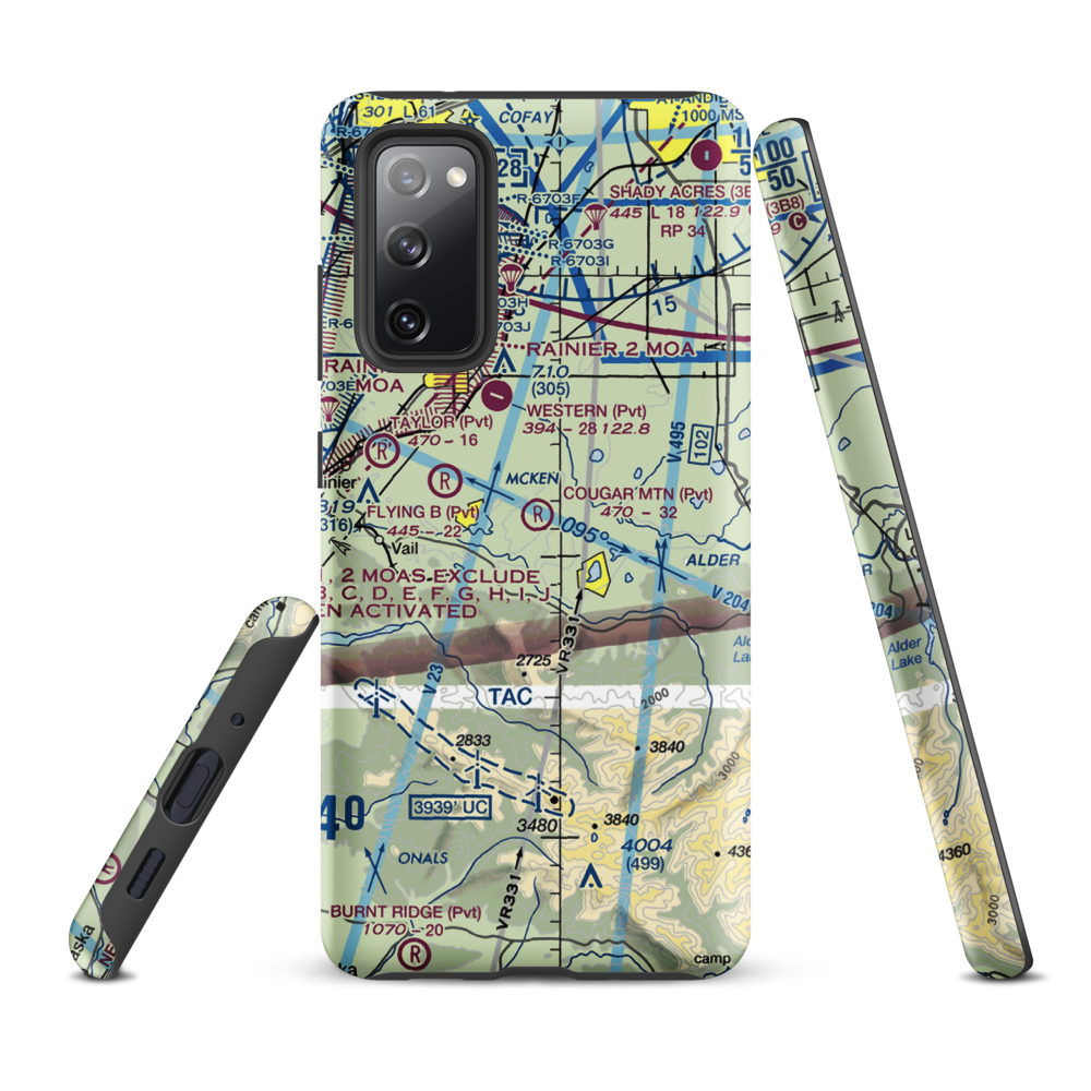 Cougar Mountain Airfield (49WA) VFR Sectional Samsung Phone Case Samsung Galaxy S20 FE model shown