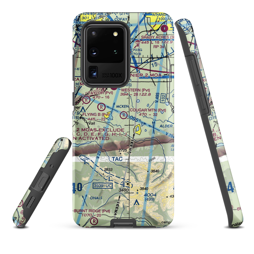Cougar Mountain Airfield (49WA) VFR Sectional Samsung Phone Case Samsung Galaxy S20 Ultra model shown