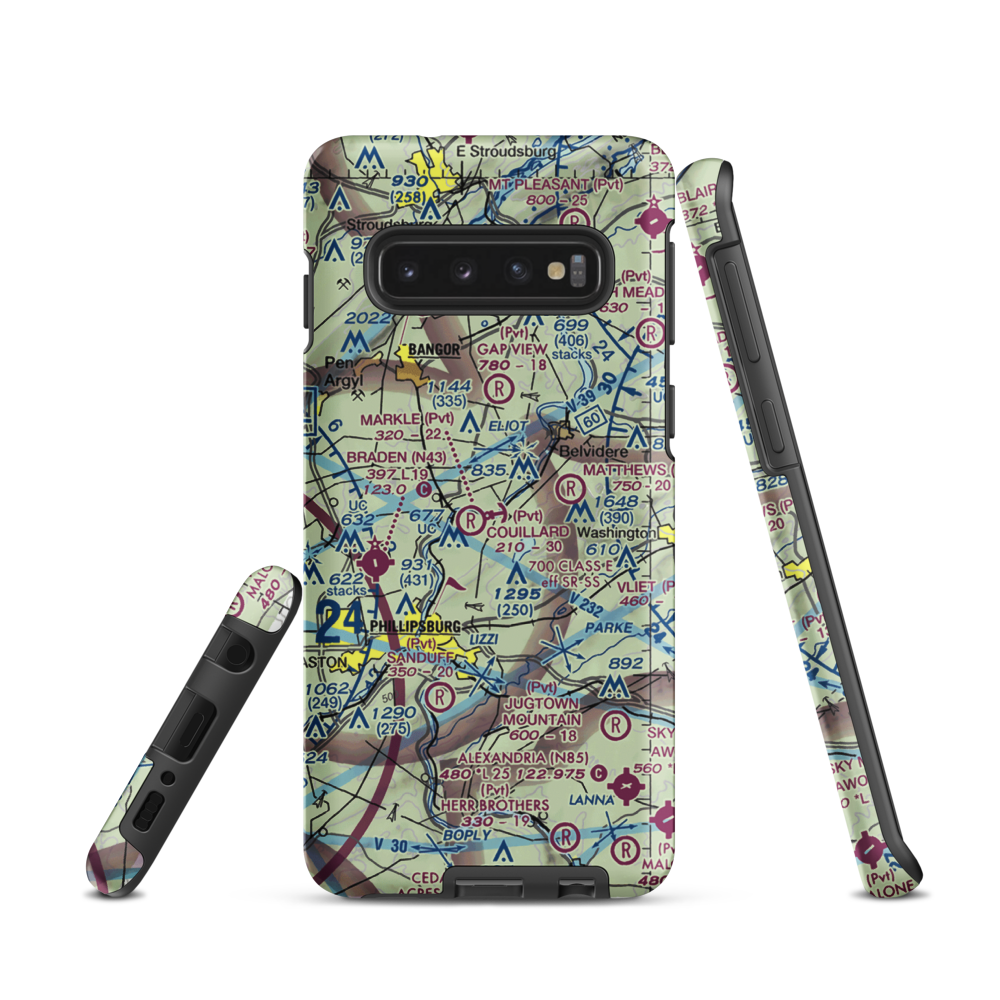 Couillard Seaplane Base (PA15) VFR Sectional Samsung Phone Case Samsung Galaxy S10 model shown