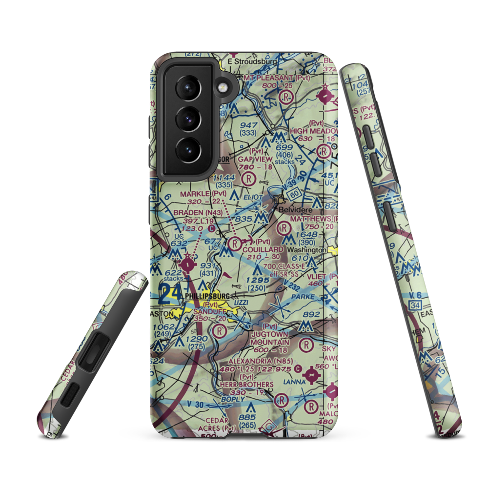 Couillard Seaplane Base (PA15) VFR Sectional Samsung Phone Case Samsung Galaxy S21 Ultra model shown