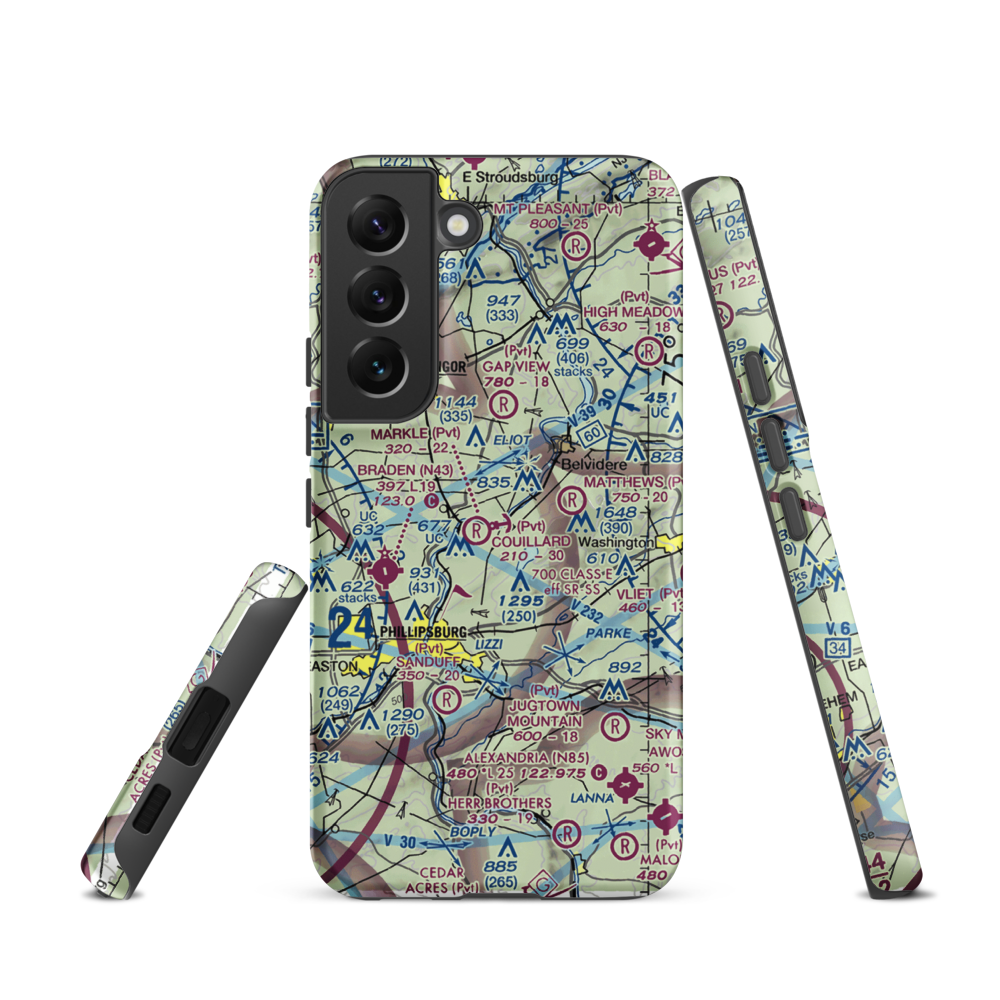 Couillard Seaplane Base (PA15) VFR Sectional Samsung Phone Case Samsung Galaxy S22 model shown