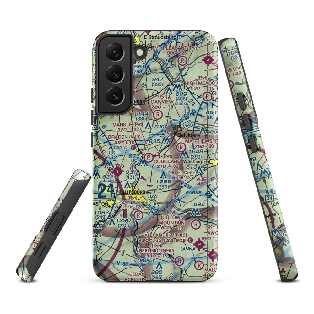 Couillard Seaplane Base (PA15) VFR Sectional Samsung Phone Case Samsung Galaxy S22 Plus model shown
