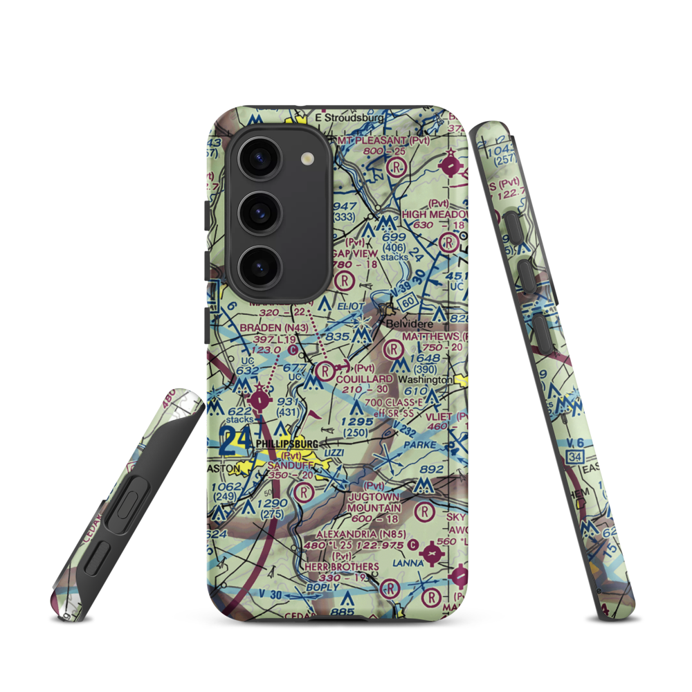 Couillard Seaplane Base (PA15) VFR Sectional Samsung Phone Case Samsung Galaxy S23 model shown