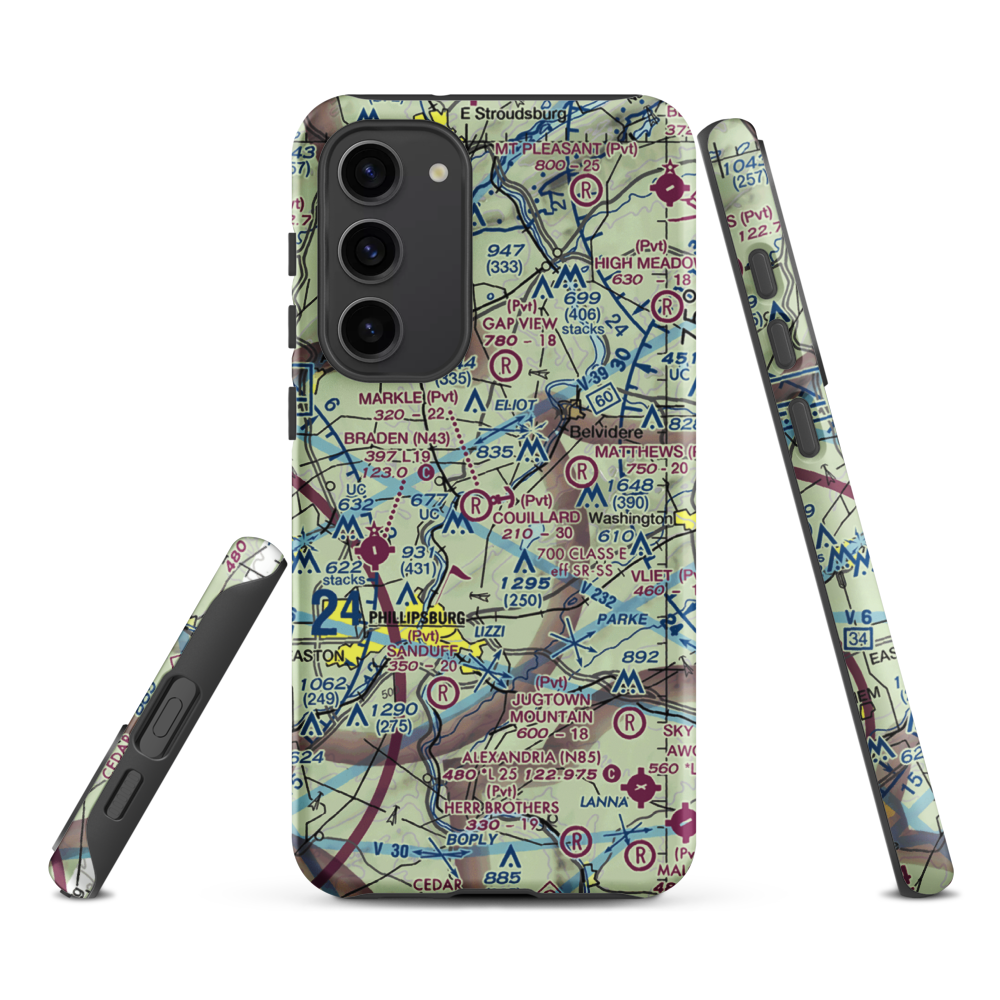 Couillard Seaplane Base (PA15) VFR Sectional Samsung Phone Case Samsung Galaxy S23 Plus model shown