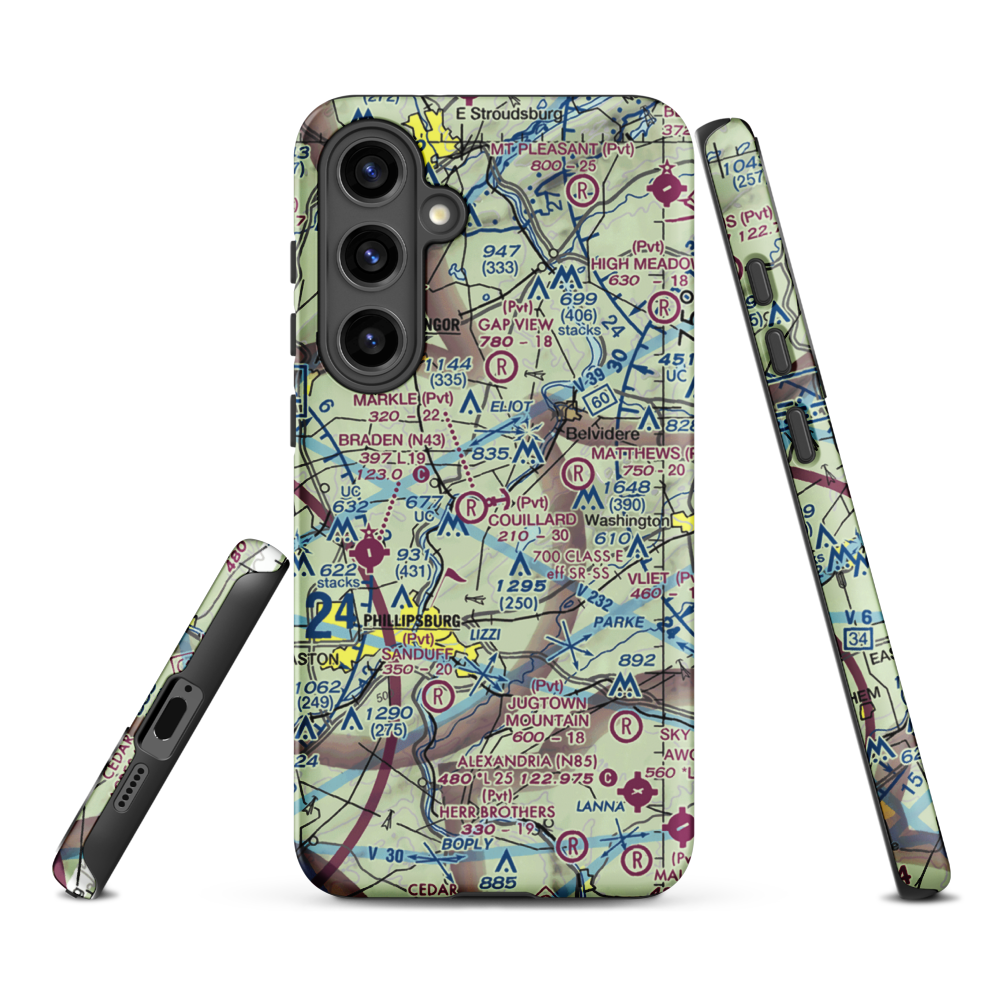 Couillard Seaplane Base (PA15) VFR Sectional Samsung Phone Case Samsung Galaxy S24 Plus model shown