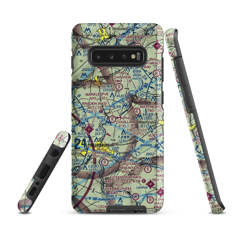 Couillard Seaplane Base (PA15) VFR Sectional Samsung Phone Case Samsung Galaxy S10 Plus model shown