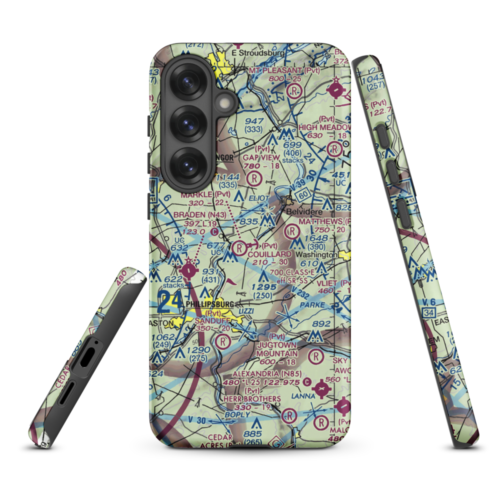 Couillard Seaplane Base (PA15) VFR Sectional Samsung Phone Case Samsung Galaxy S25 Plus model shown