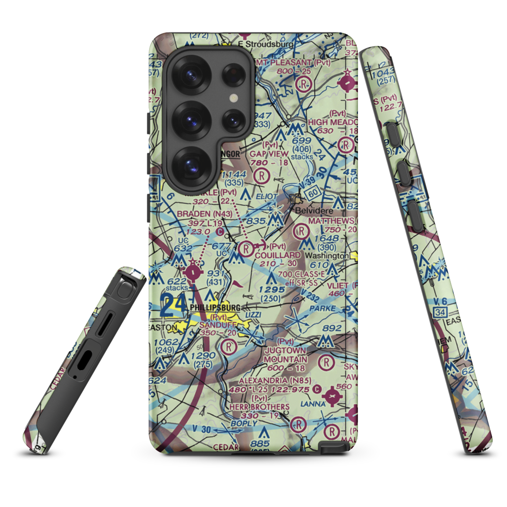 Couillard Seaplane Base (PA15) VFR Sectional Samsung Phone Case Samsung Galaxy S25 Ultra model shown
