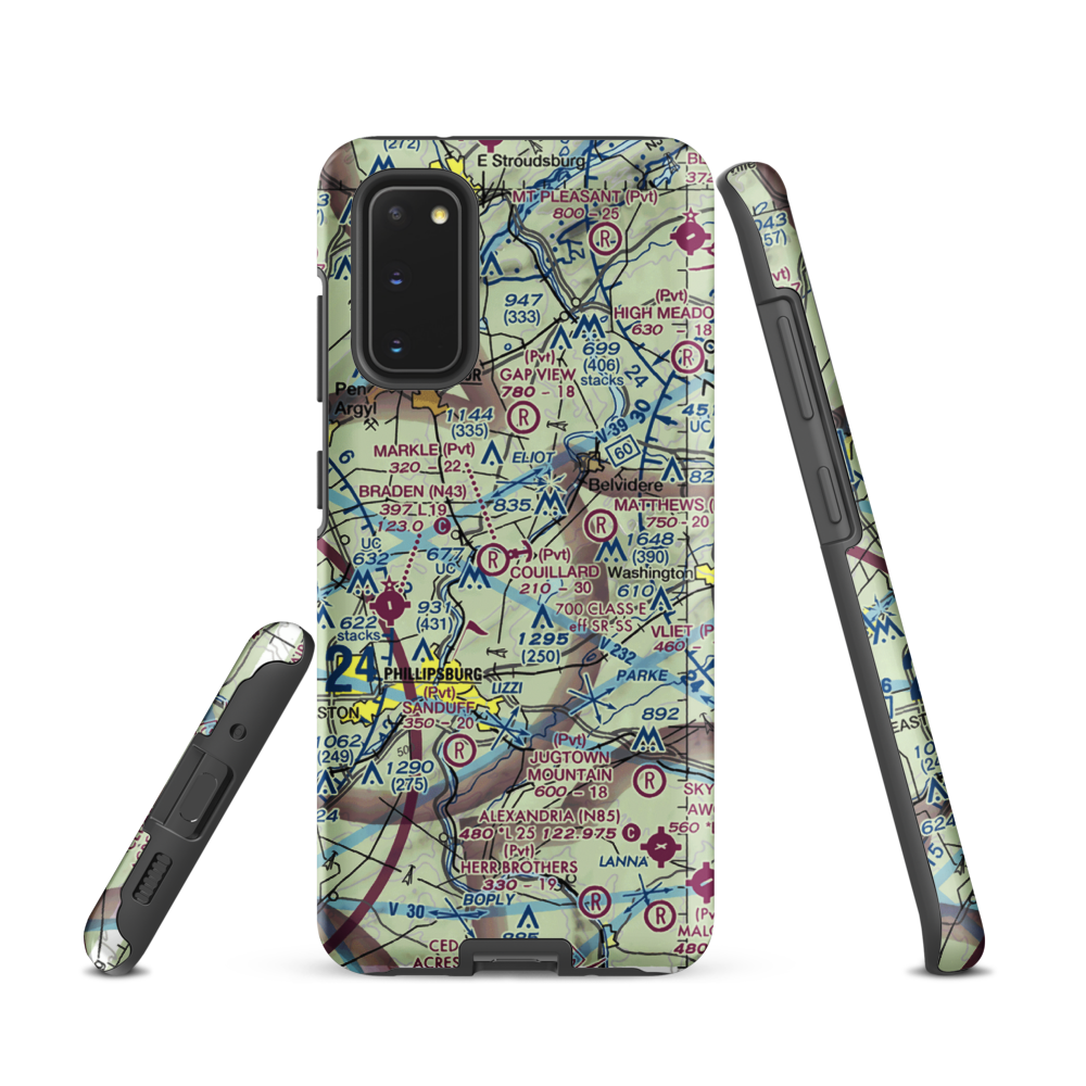 Couillard Seaplane Base (PA15) VFR Sectional Samsung Phone Case Samsung Galaxy S20 model shown