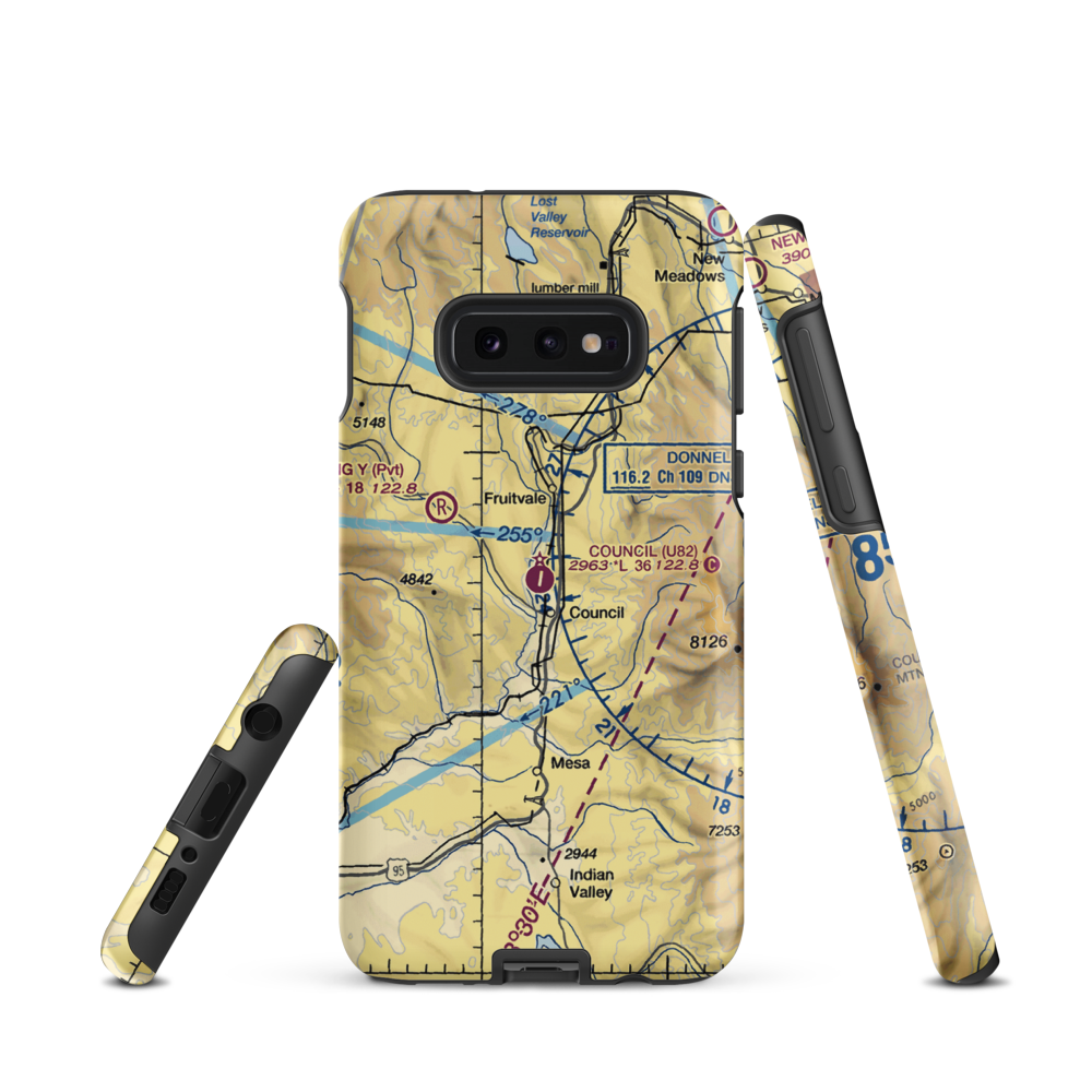 Council Municipal Airport (U82) VFR Sectional Samsung Phone Case Samsung Galaxy S10e model shown