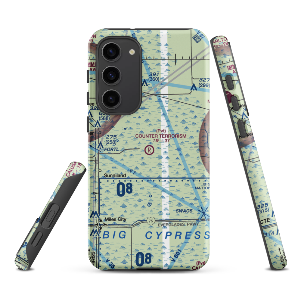 Counter Terrorism Advanced Training Center Airport (FA02) VFR Sectional Samsung Phone Case Samsung Galaxy S23 Plus model shown