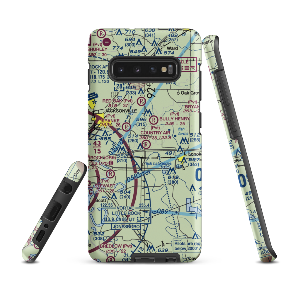 Country Air Estates Airport (1AR9) VFR Sectional Samsung Phone Case Samsung Galaxy S10 Plus model shown